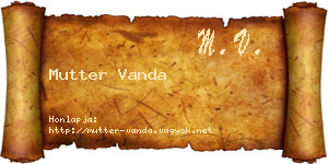 Mutter Vanda névjegykártya